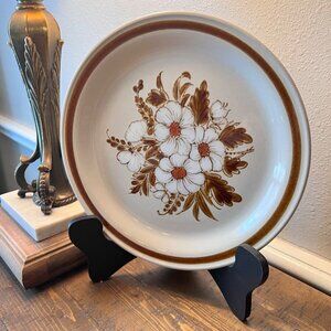 MCM Stoneware Mountain Wood Collection Dried Flowers Plate